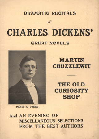 Advertisement for a reading of The Old Curiosity Shop
